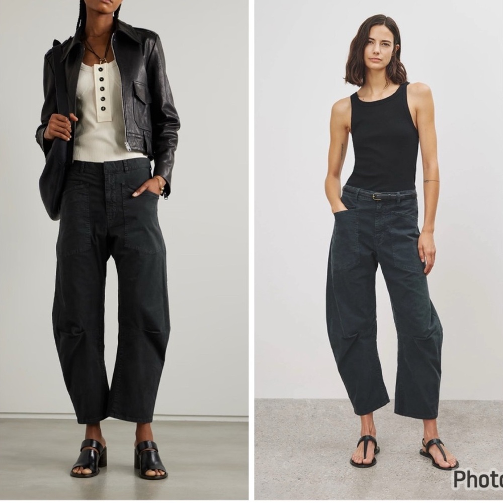 Nili Lotan Black Wide-Leg Cargo Pants